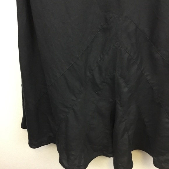 J. Jill Black Linen Maxi Bell Shaped Skirt -16 - Picture 8 of 8